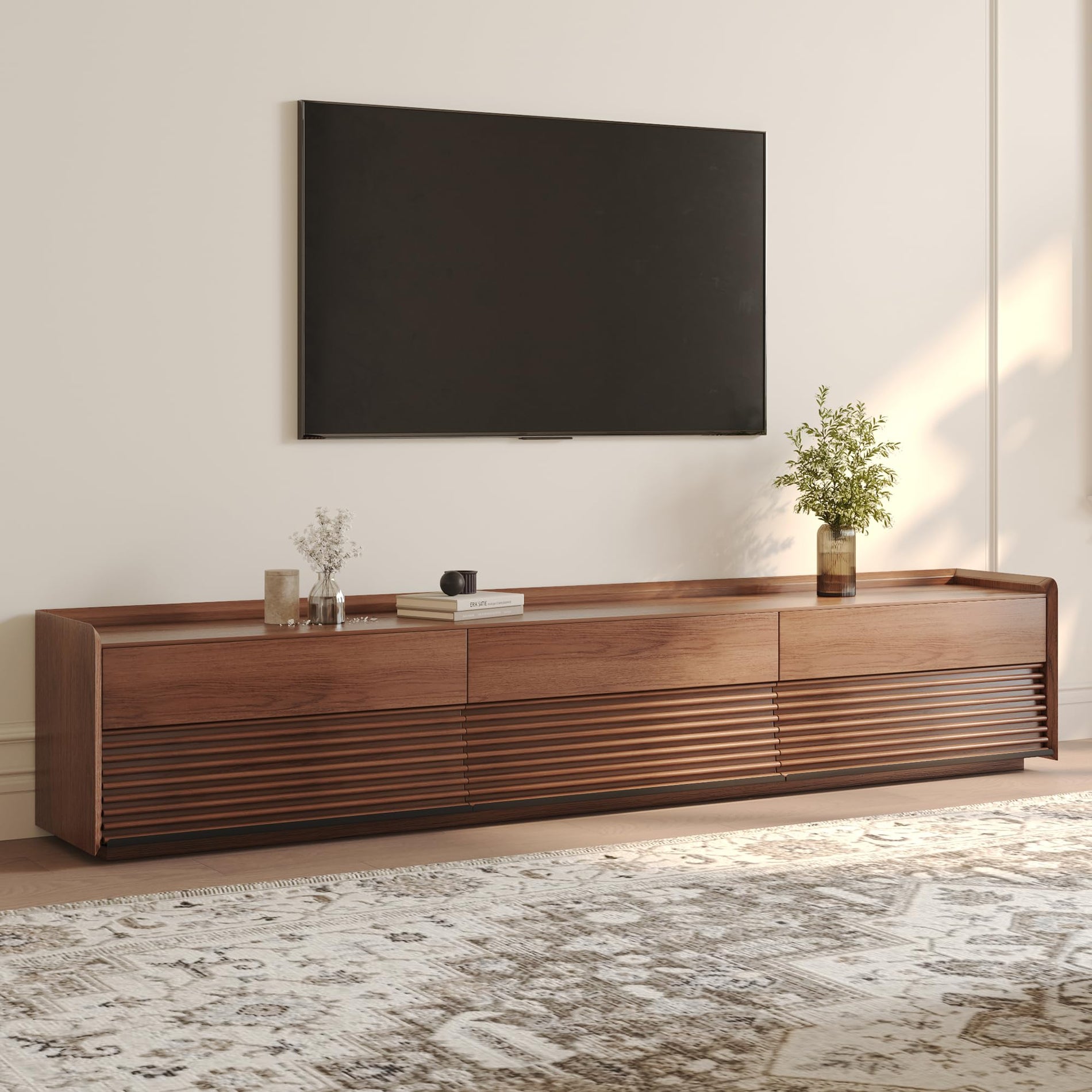 POVISON Fully-Assembled Mid Century Modern TV Stand