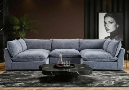 Modular Chenille Sectional Sofa with Deep Seats