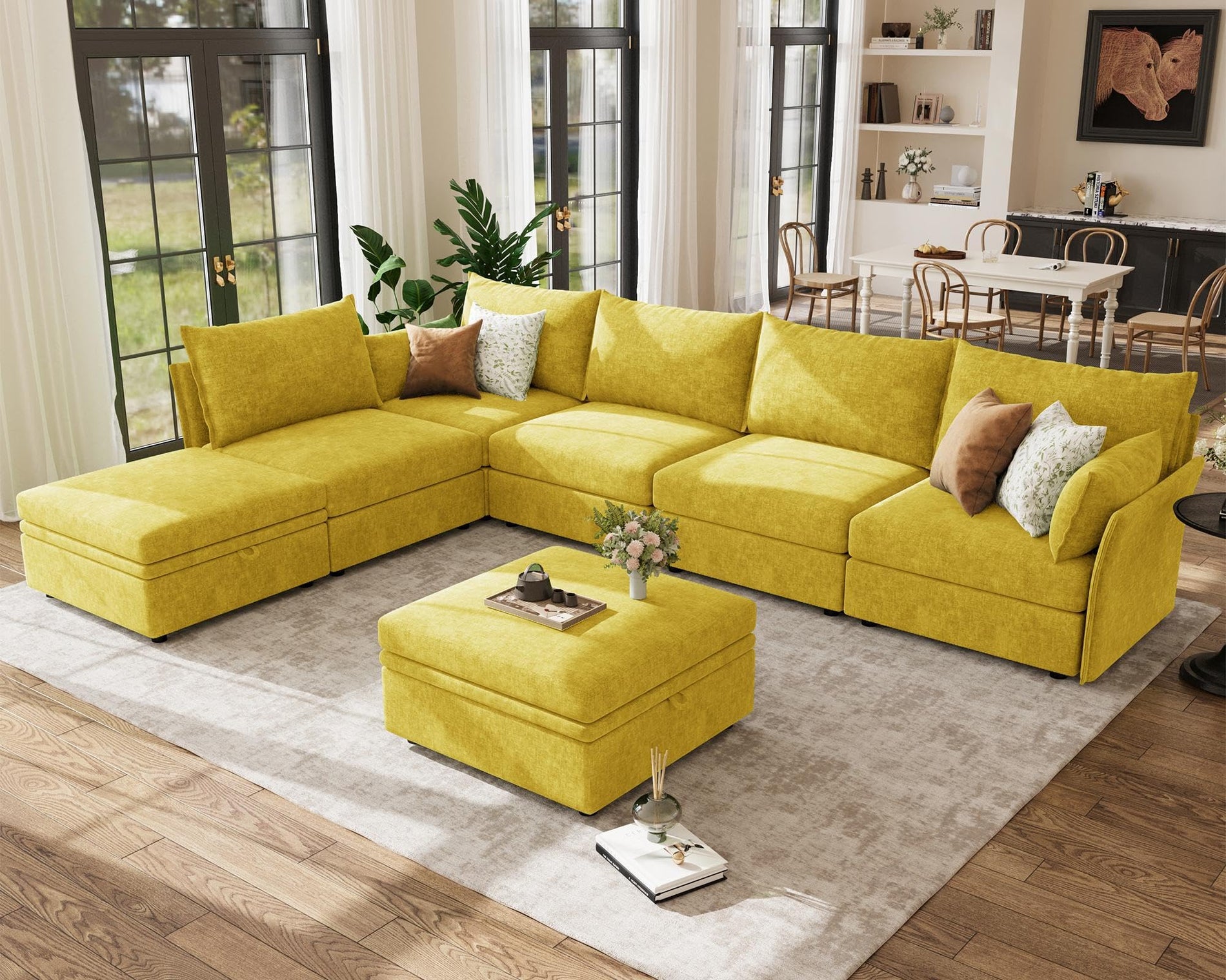 ABCASA Oversized Modular Sectional Sofa CouchSet