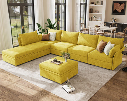 ABCASA Oversized Modular Sectional Sofa CouchSet