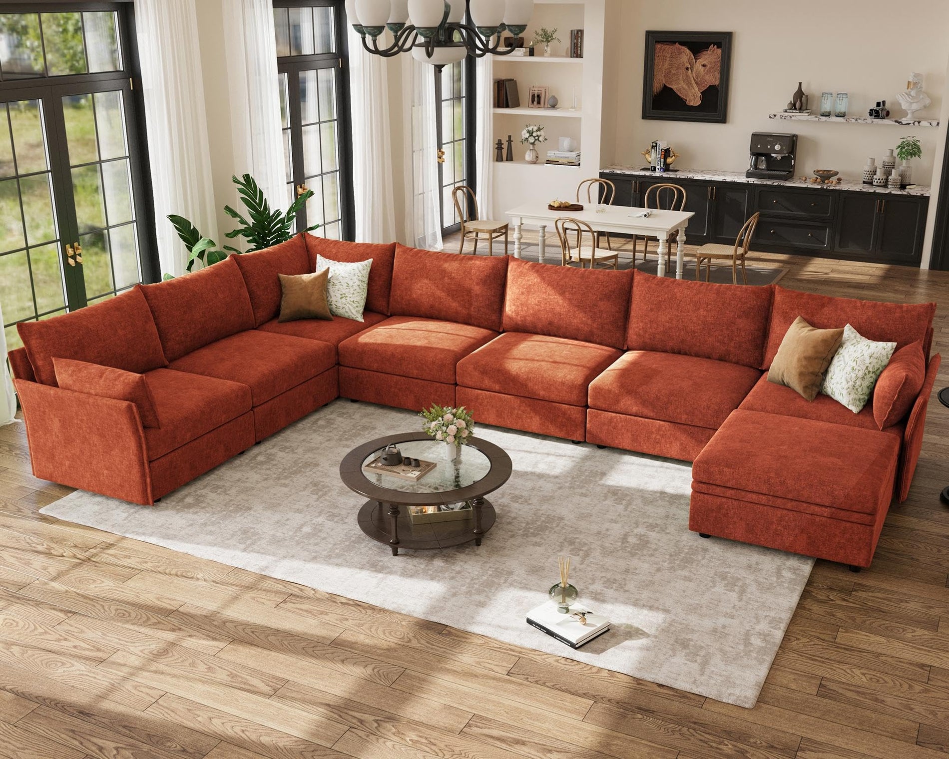 ABCASA Oversized Modular Sectional Sofa CouchSet