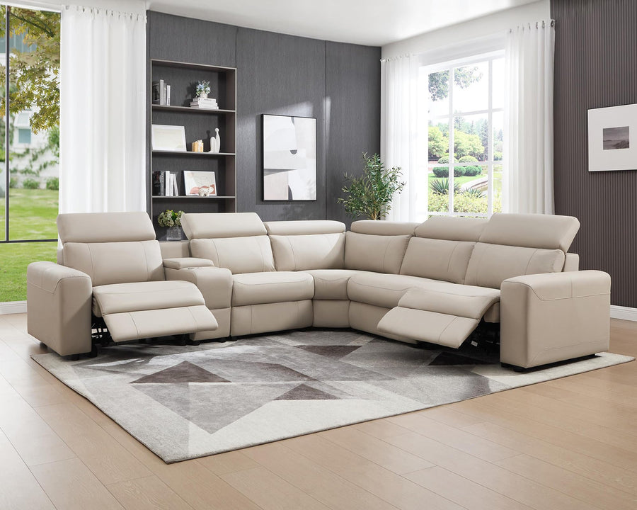 Oversized Power Reclining Sofa with Console & Dual Recliners