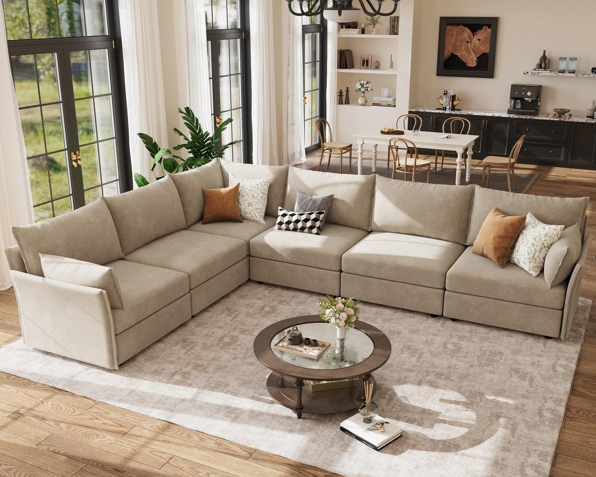 ABCASA Oversized Modular Sectional Sofa CouchSet