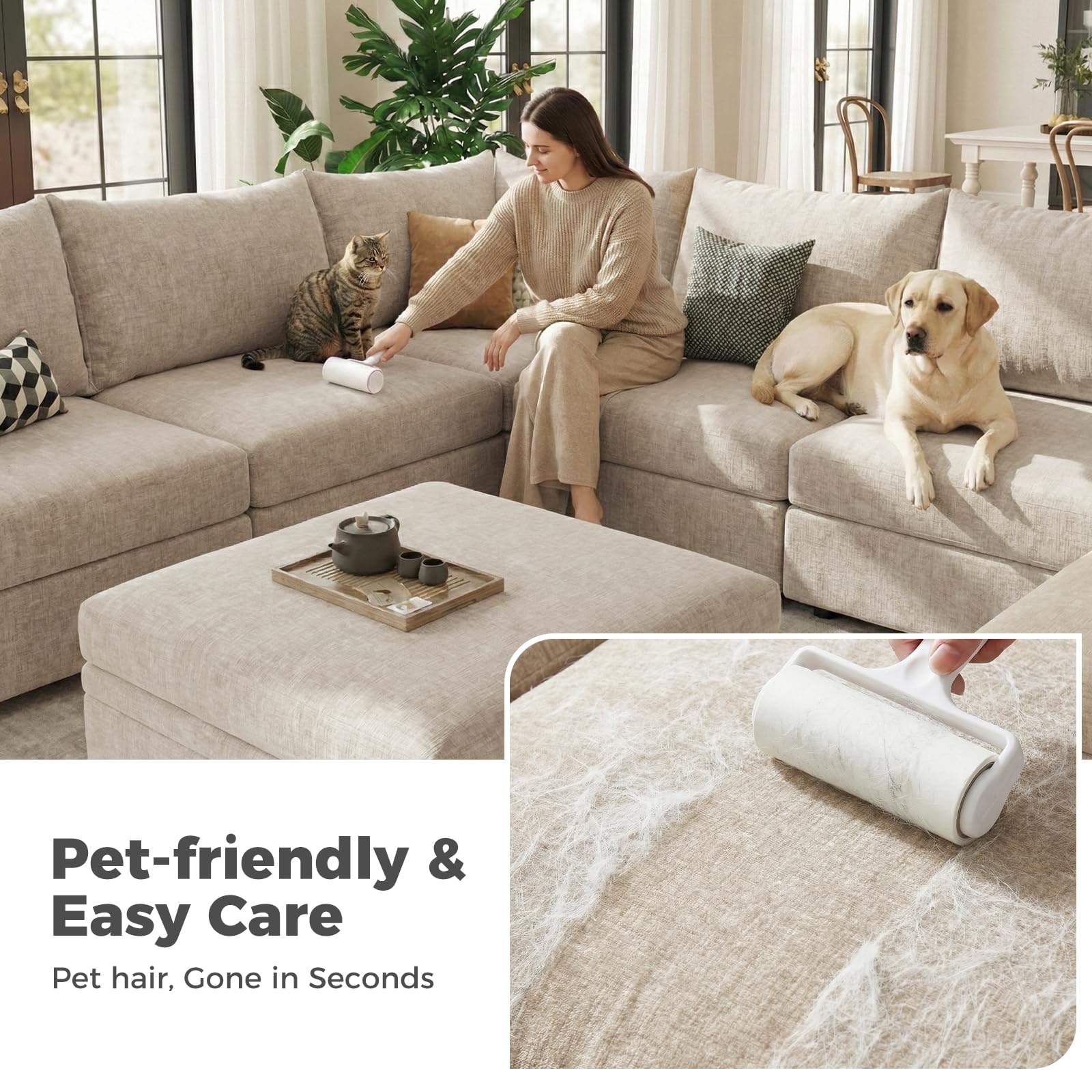 ABCASA Oversized Modular Sectional Sofa CouchSet