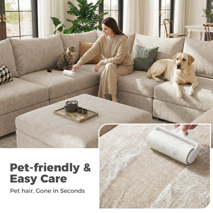 ABCASA Oversized Modular Sectional Sofa CouchSet