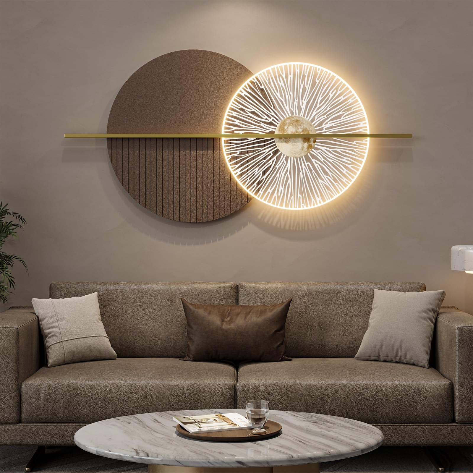 Troartos Large Horizontal Led Wall Art Decor