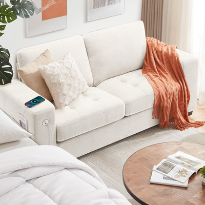 Ihanherry Modern Sofa Chenille Couch 2/3 Seats Loveseat