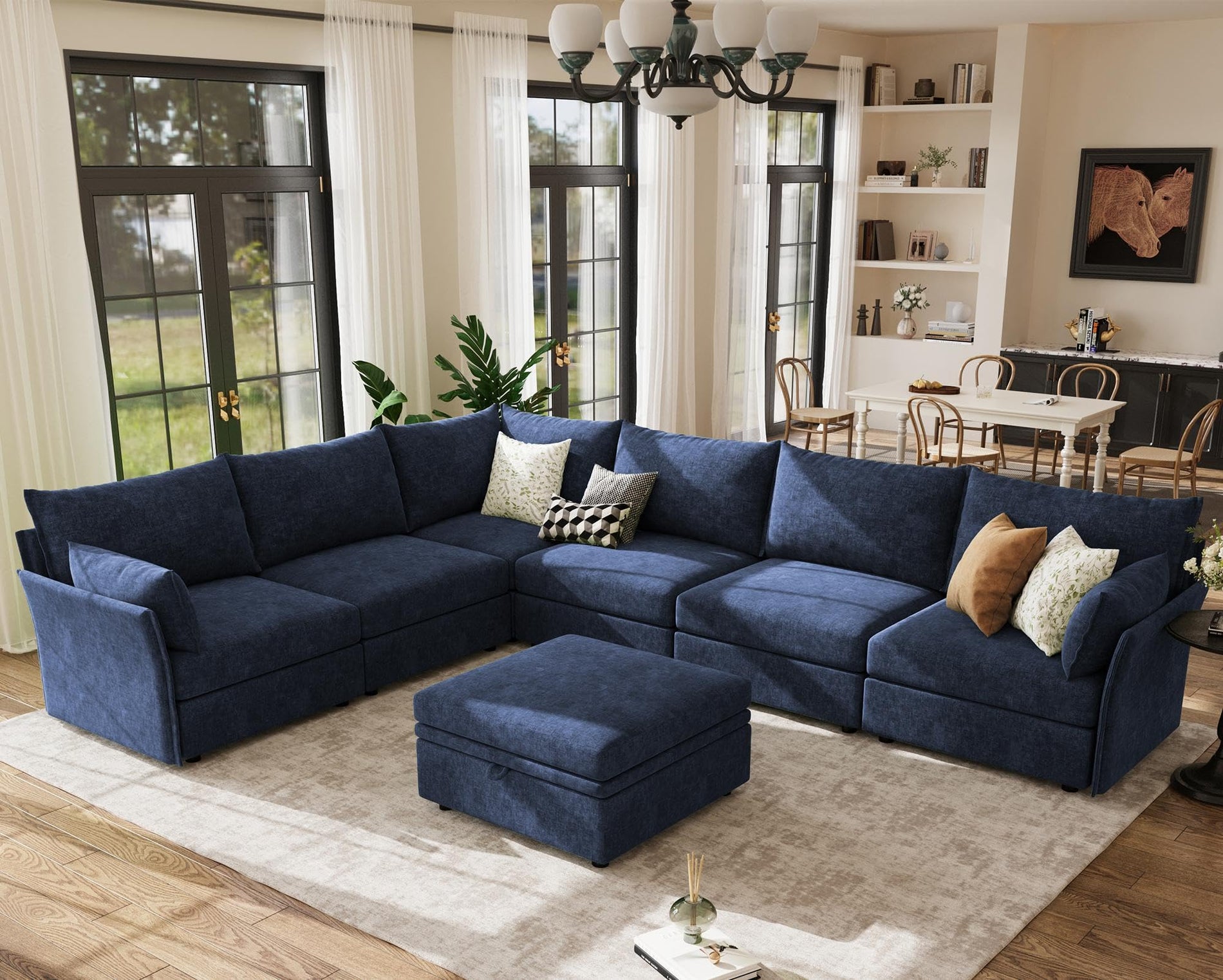 ABCASA Oversized Modular Sectional Sofa CouchSet