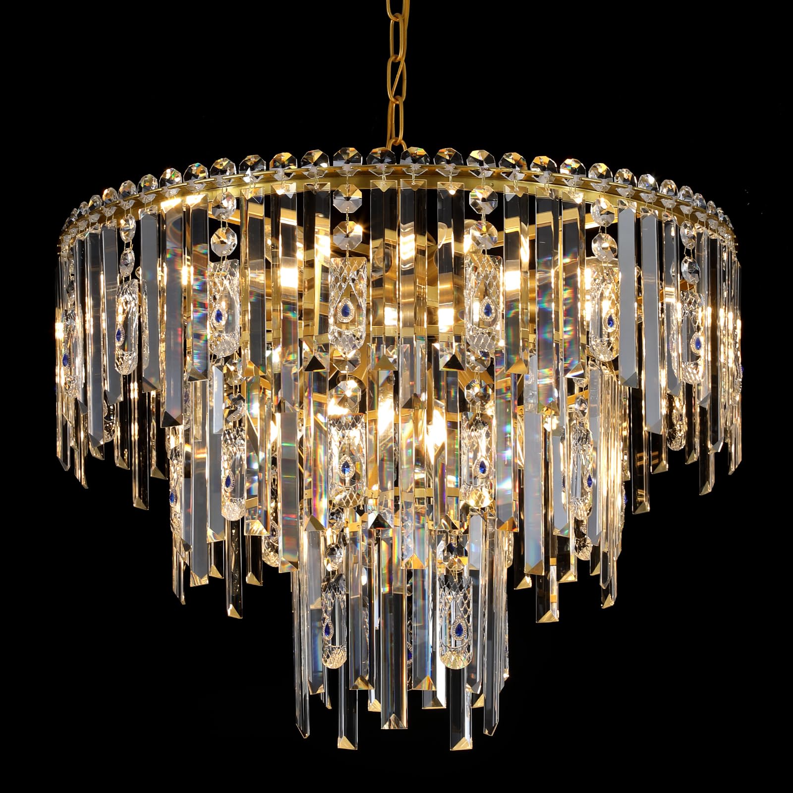A AXILIXI Large Crystal Chandeliers