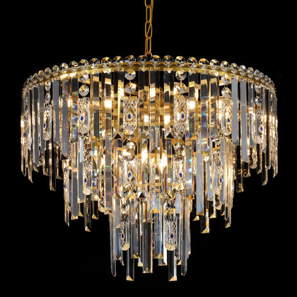 A AXILIXI Large Crystal Chandeliers