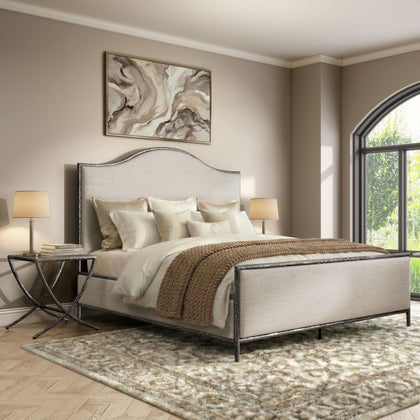 4-Piece Bedroom Set with Upholstered Bed, Bench & Nightstands