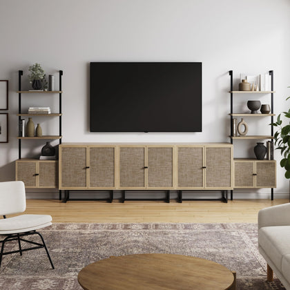 TV Stand with Shelves & Storage Cabinet