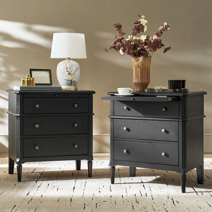 End Table with Charging Station & Hidden Drawer