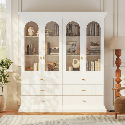 Lynsunix 71" Modern Tall Bookcase, Display and Storage Cabinet-PO(260409)