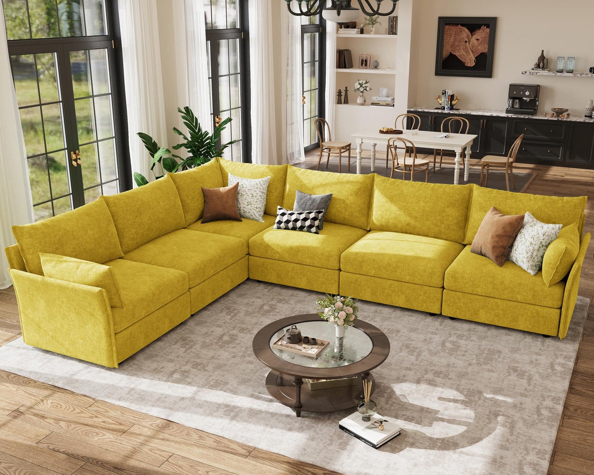 ABCASA Oversized Modular Sectional Sofa CouchSet