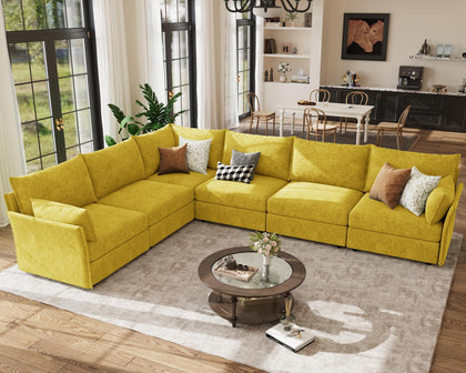 ABCASA Oversized Modular Sectional Sofa CouchSet