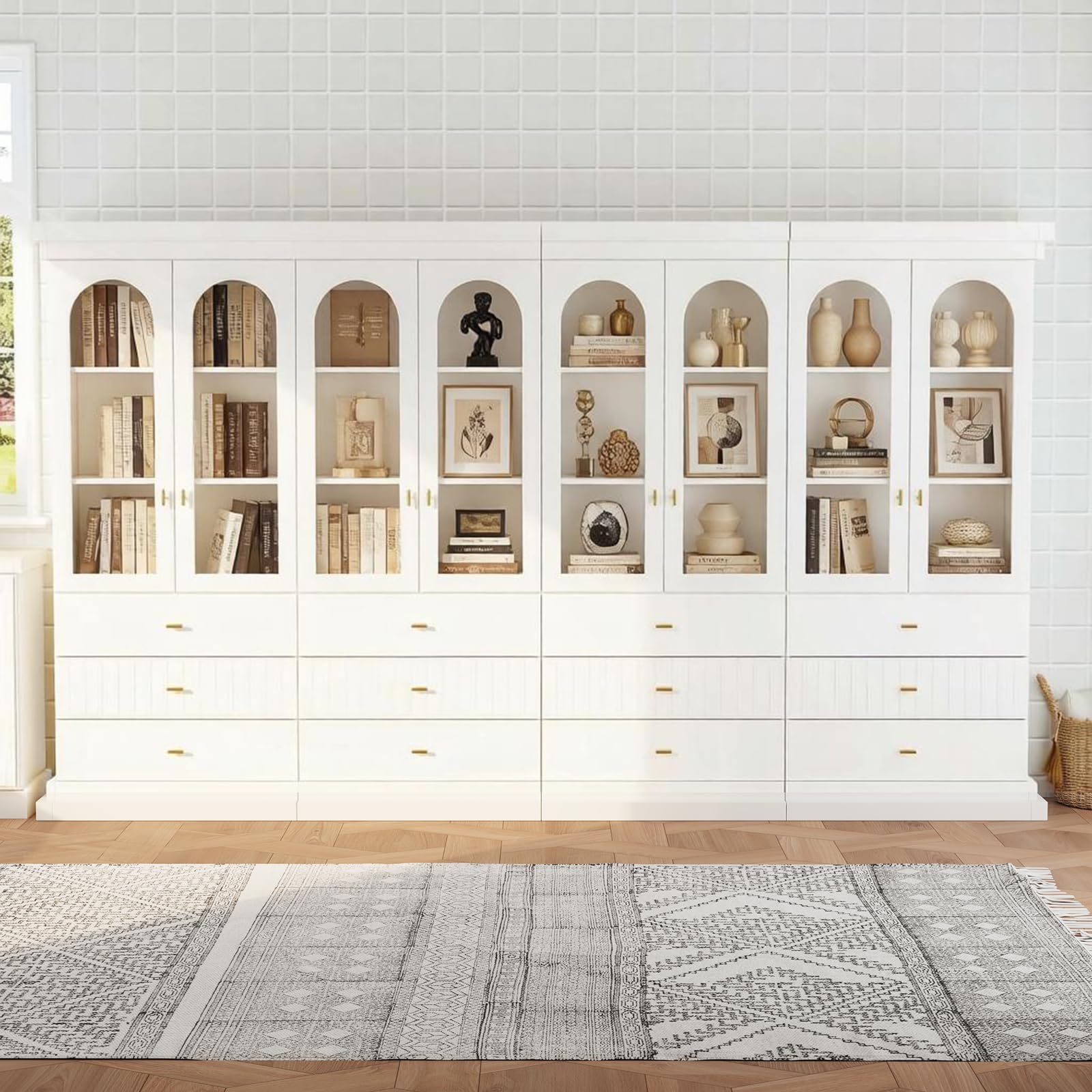 Lynsunix 71" Modern Tall Bookcase, Display and Storage Cabinet-PO(260409)