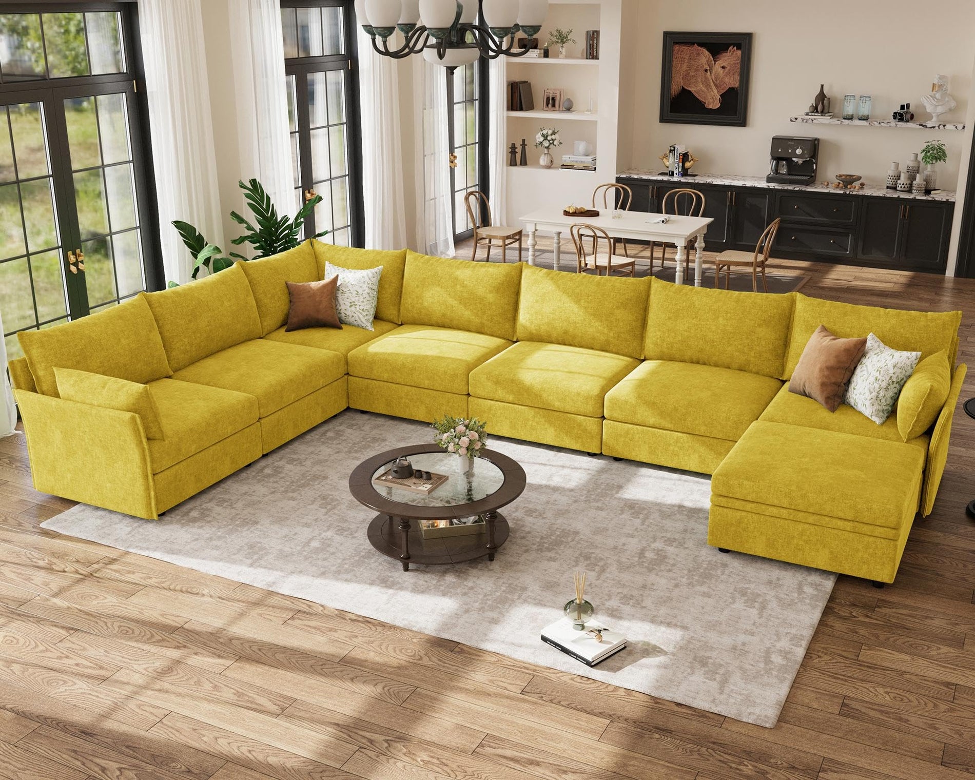 ABCASA Oversized Modular Sectional Sofa CouchSet