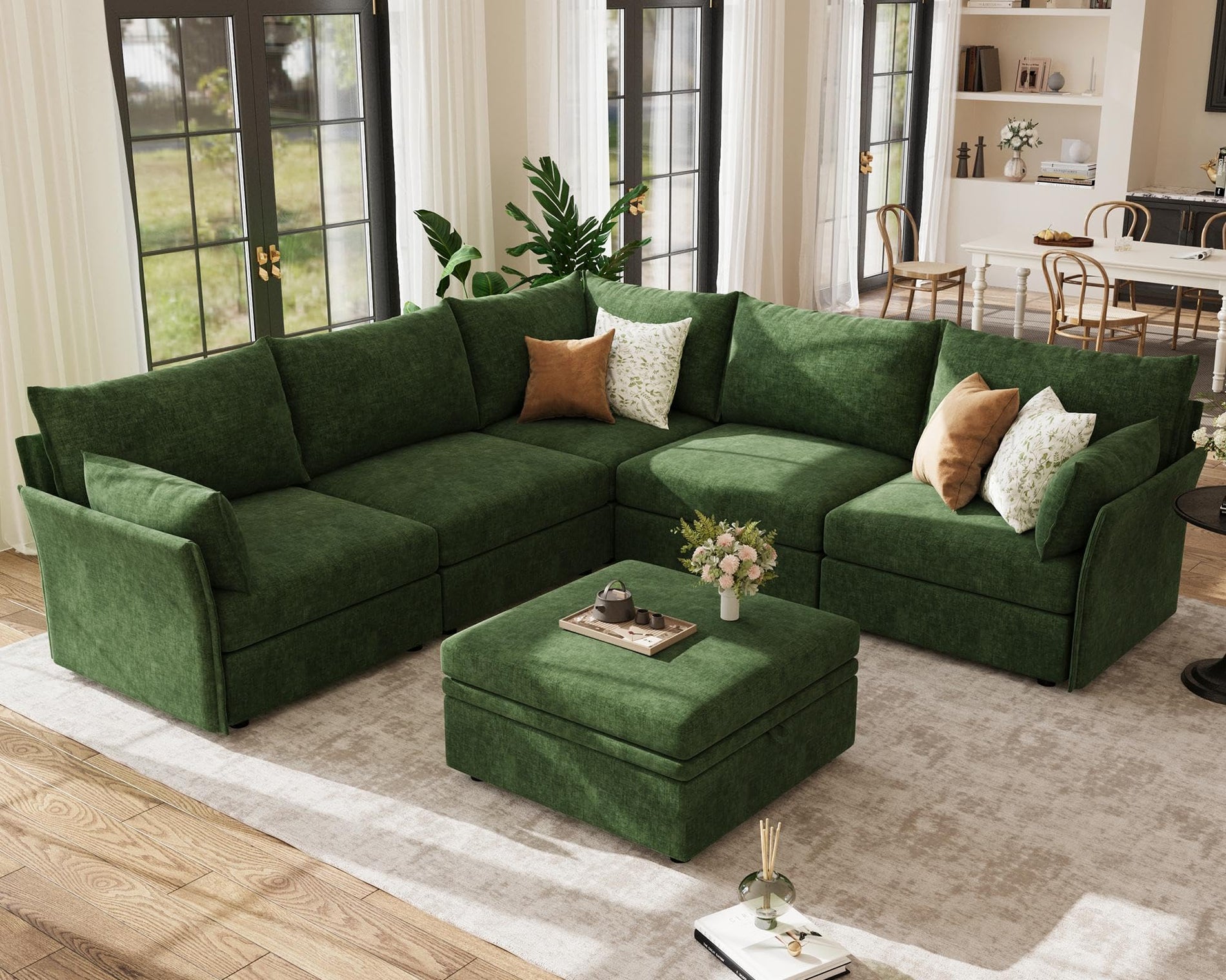 ABCASA Oversized Modular Sectional Sofa CouchSet