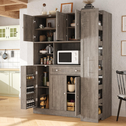 Merax Merax 70'' Tall Traditional Freestanding Buffet with Hutch