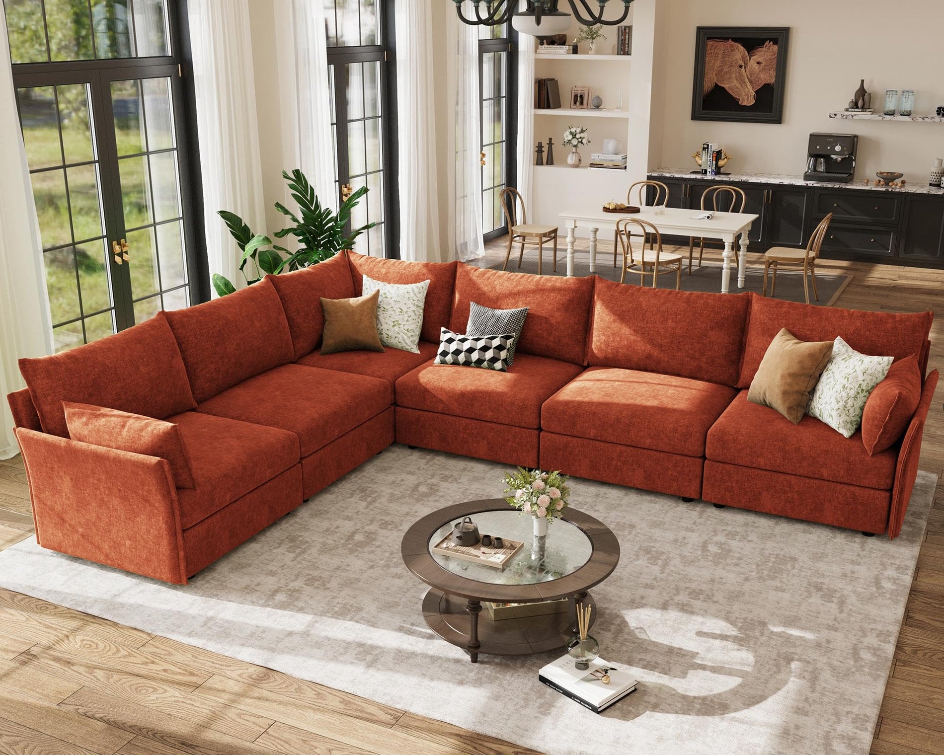 ABCASA Oversized Modular Sectional Sofa CouchSet