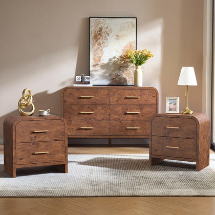 3-Piece Farmhouse Bedroom Set with Dresser & Nightstands
