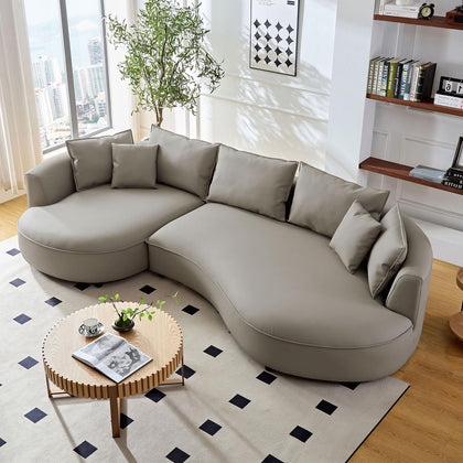 mr.waiba 125” Modern Curved Boucle Sectional Couch