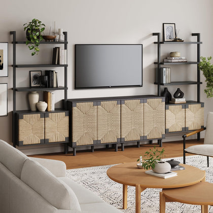 TV Stand with Shelves & Storage Cabinet
