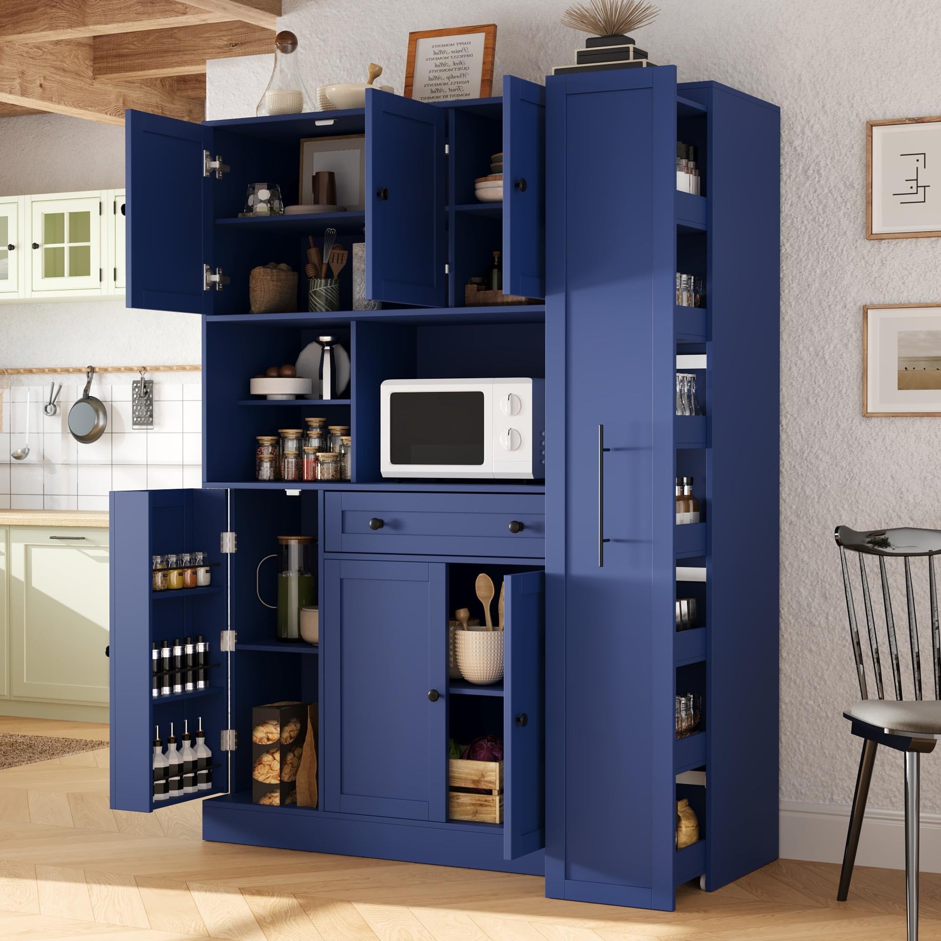 Merax Merax 70'' Tall Traditional Freestanding Buffet with Hutch