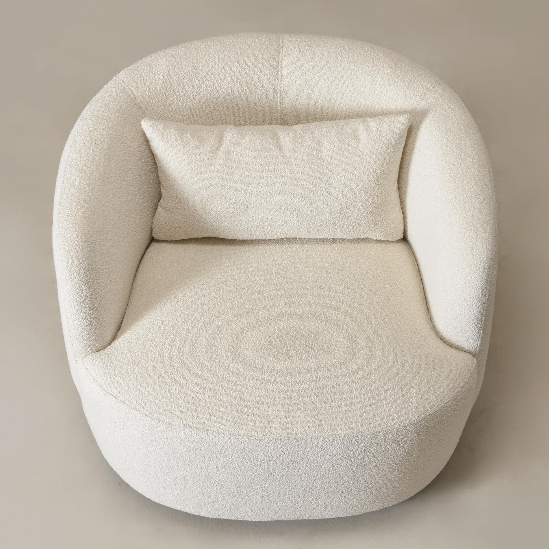 Bouclé Swivel Barrel Chairs Set of 2