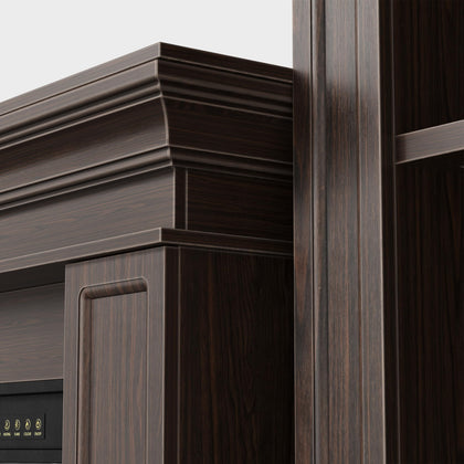 Bookcase Entertainment Center with Electric Fireplace & Storage