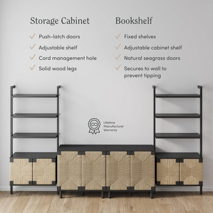 TV Stand with Shelves & Storage Cabinet