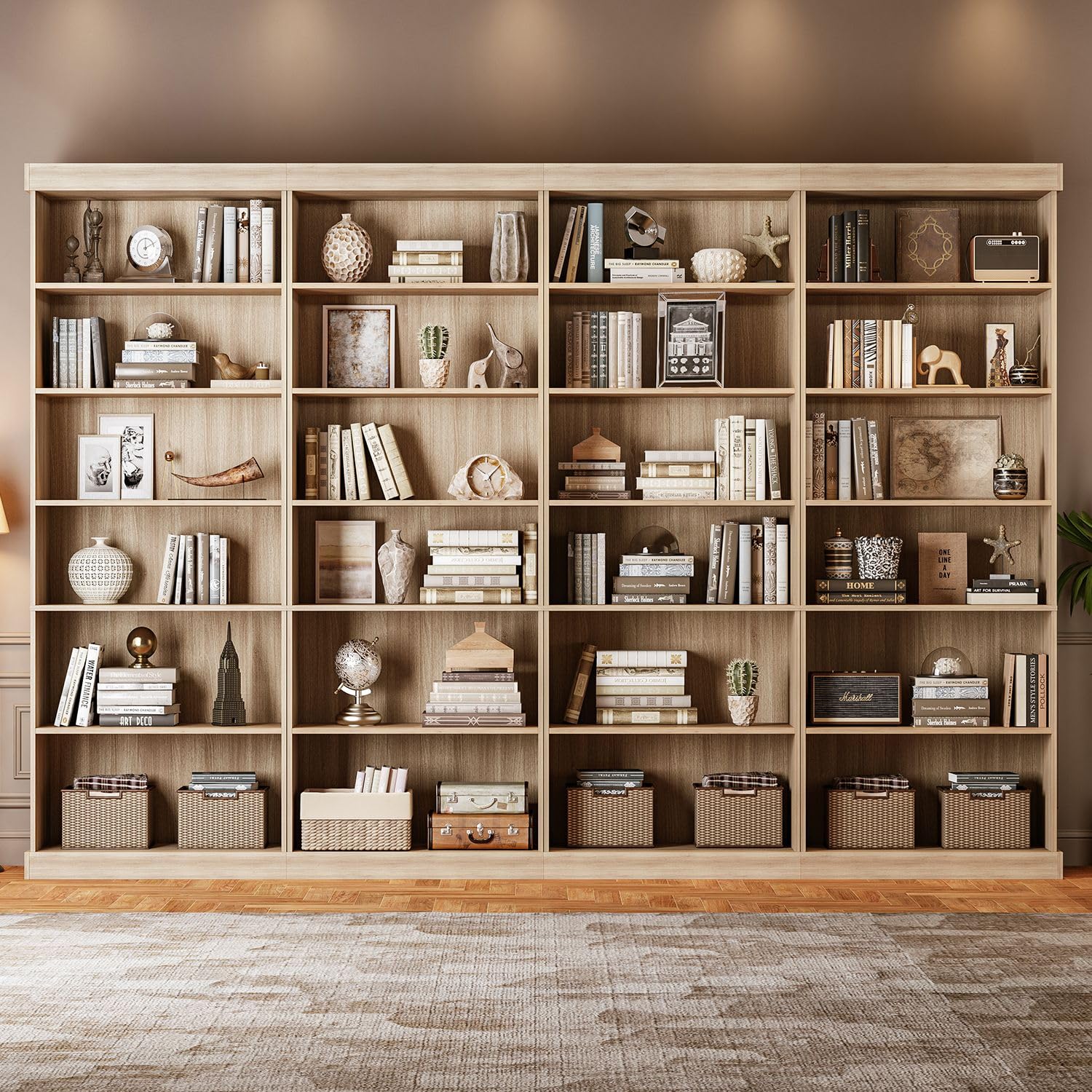 Vyre 70.8" Tall Farmhouse Bookshelf with Glass Doors-260513