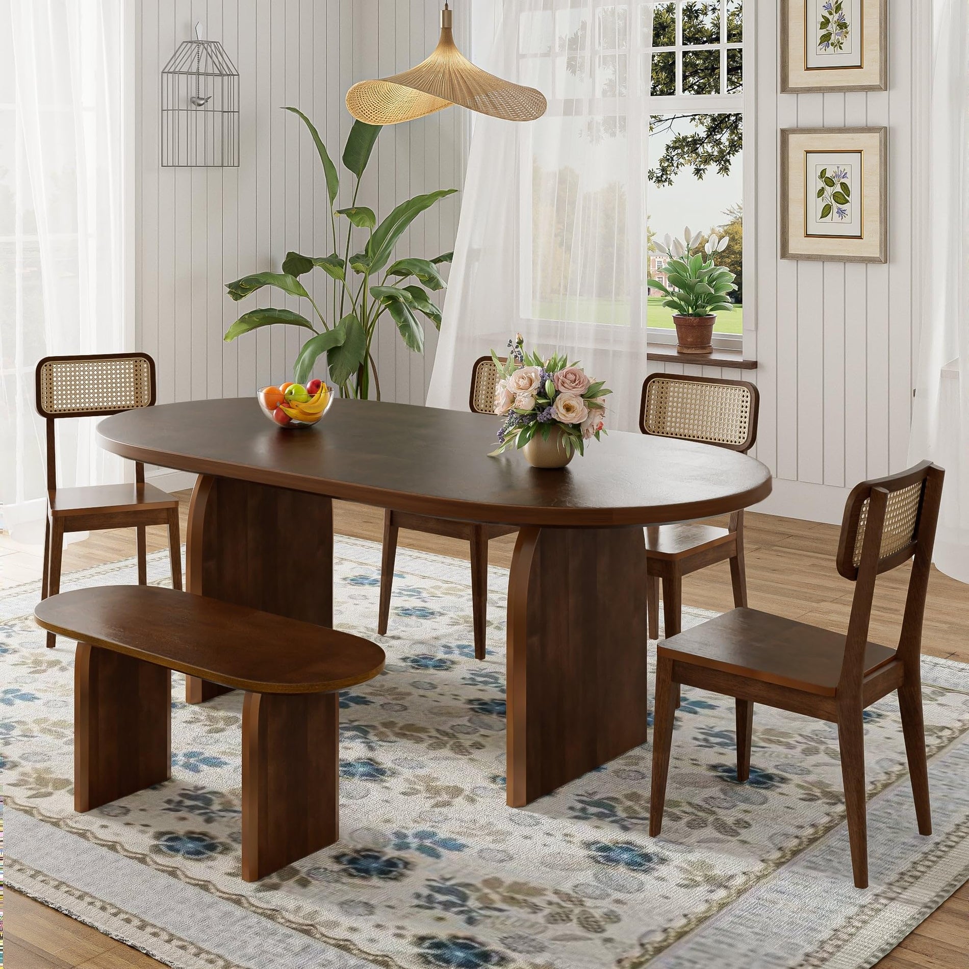 Merax 6 Pieces Modern Dining Set for 6