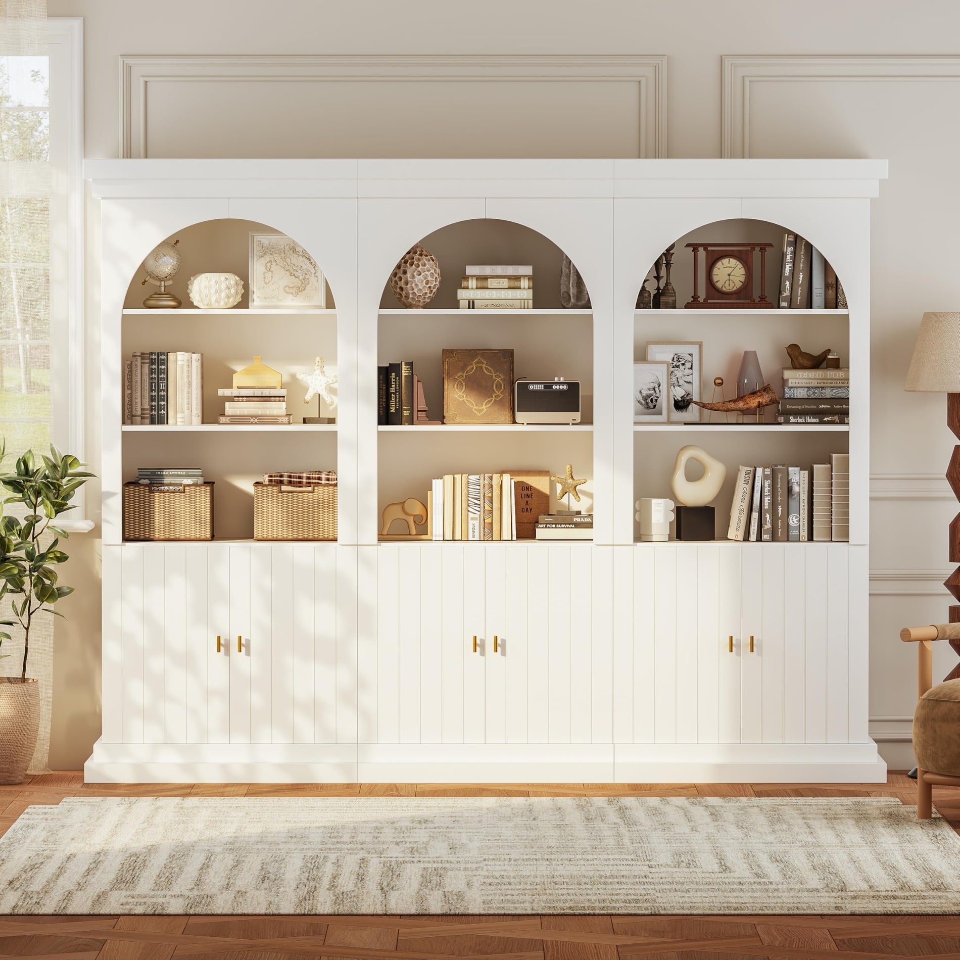 Lynsunix 71" Modern Tall Bookcase, Display and Storage Cabinet-PO(260409)