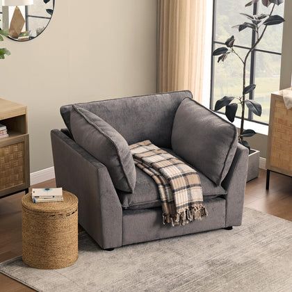 Modular Chenille Sectional Sofa with Deep Seats