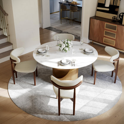 POVISON Modern Dining Table Sintered Stone Tabletop