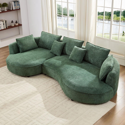 mr.waiba 125” Modern Curved Boucle Sectional Couch