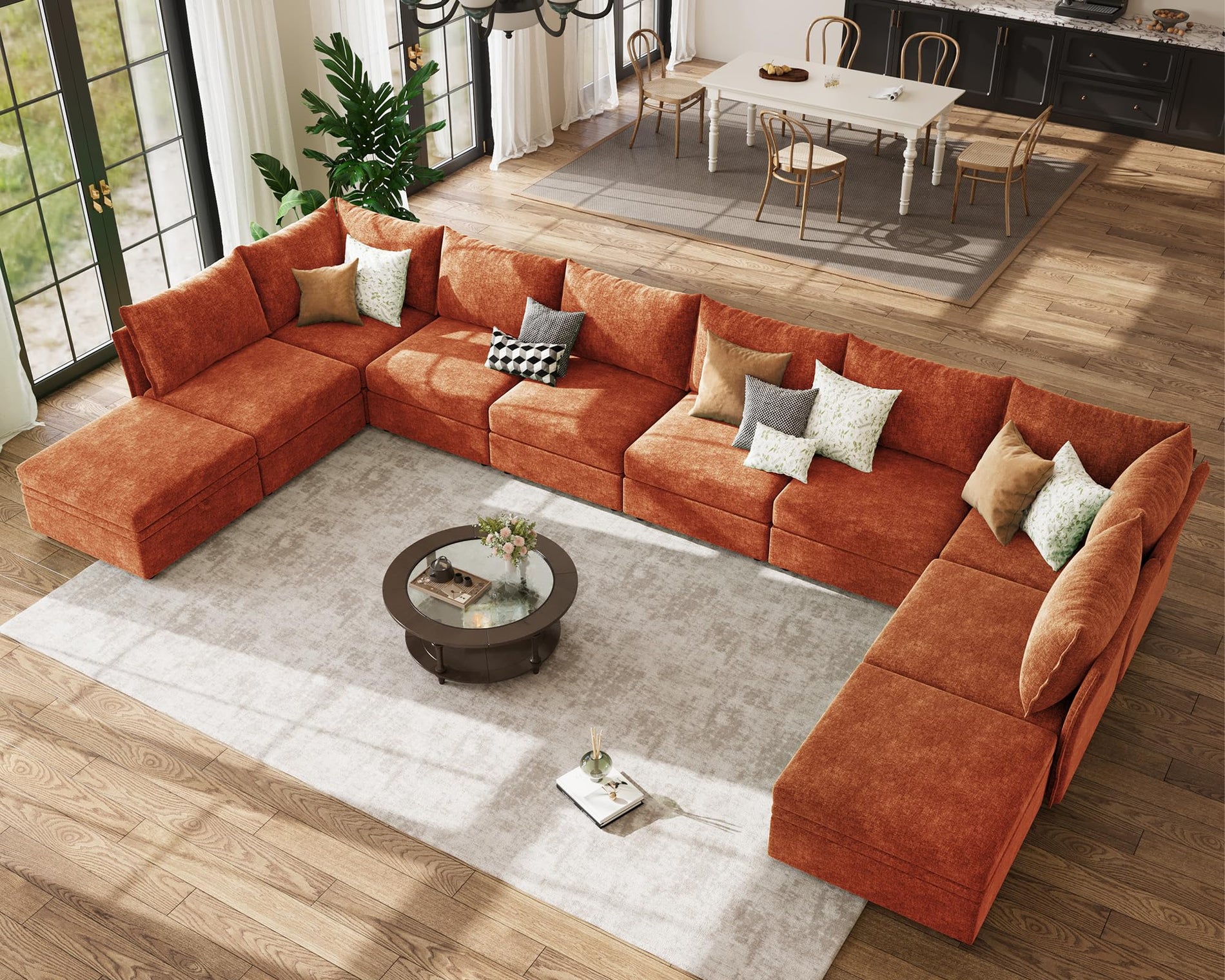 ABCASA Oversized Modular Sectional Sofa CouchSet