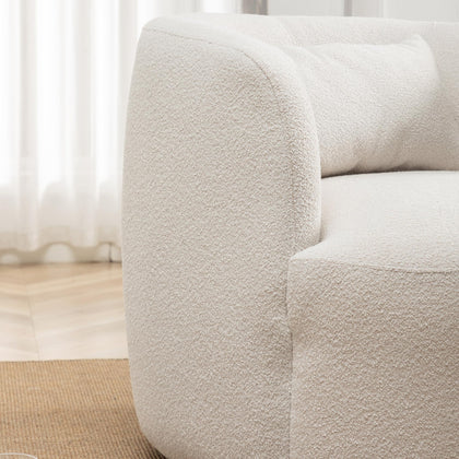 Bouclé Swivel Barrel Chairs Set of 2