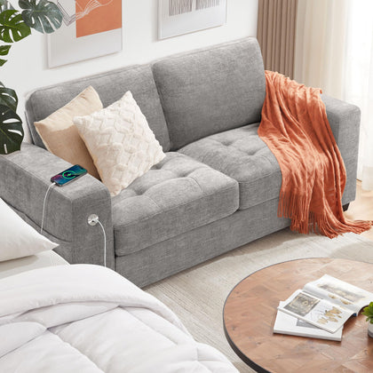 Ihanherry Modern Sofa Chenille Couch 2/3 Seats Loveseat