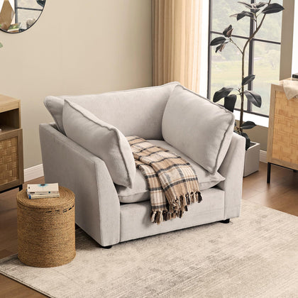 Modular Chenille Sectional Sofa with Deep Seats