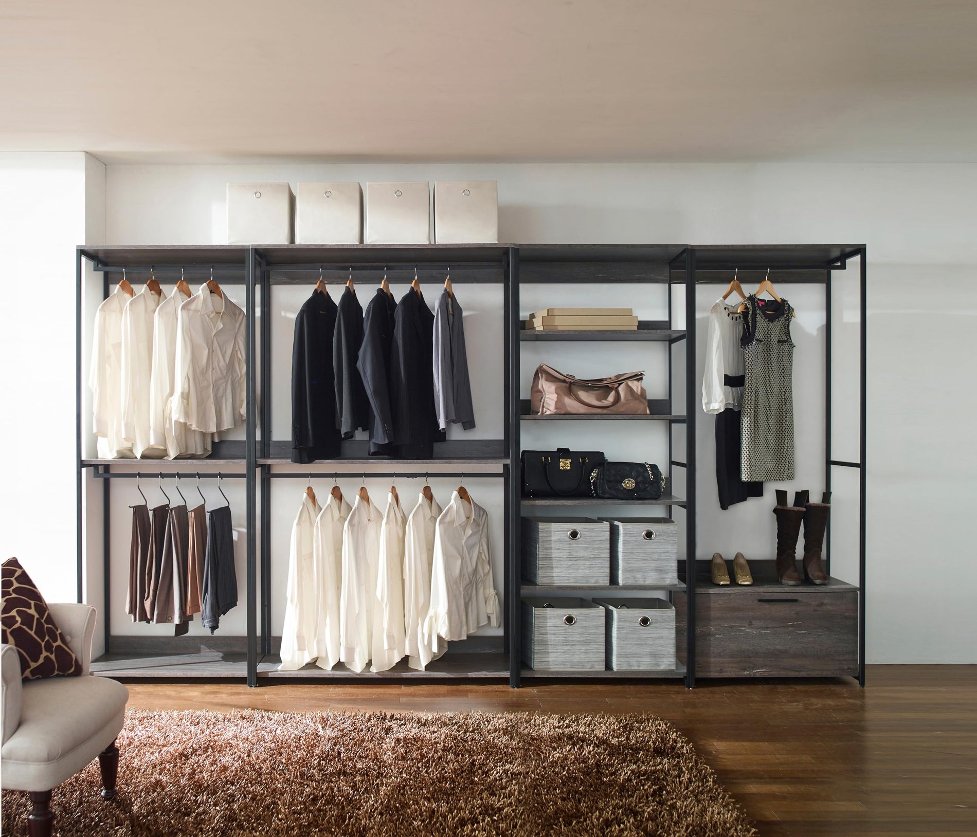 Solid Wood Walk-In Closet System