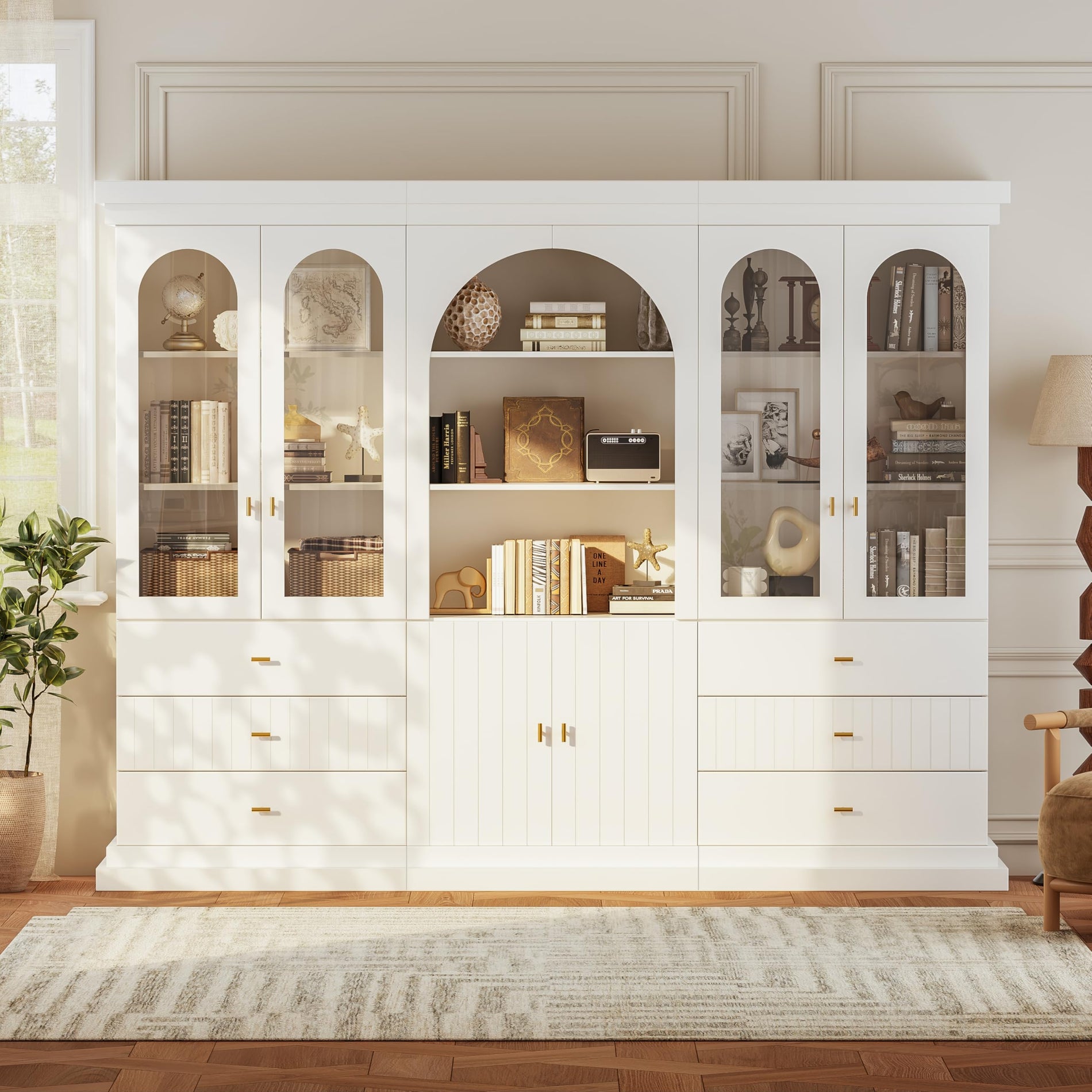 Lynsunix 71" Modern Tall Bookcase, Display and Storage Cabinet-PO(260409)